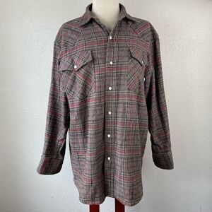 Key Heavy Snap Down Flannel Size L Regular EUC